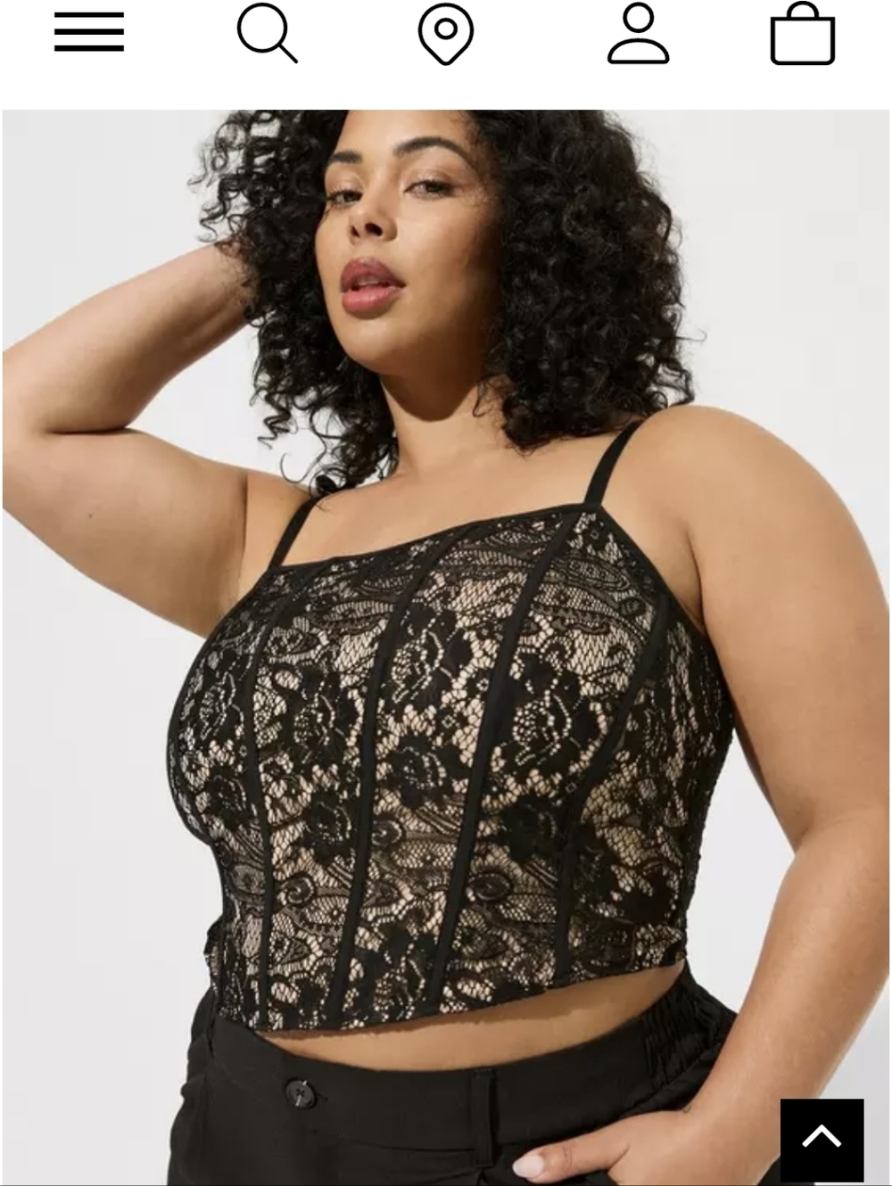 Torrid Black Lace  Corset CropTop Sz.2X NWT
